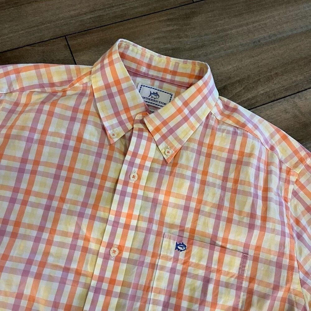 Southern Tide Mens Classic Fit Long Sleeve Button Down Plaid‎ Shirt Bin O-201 - Picture 2 of 6